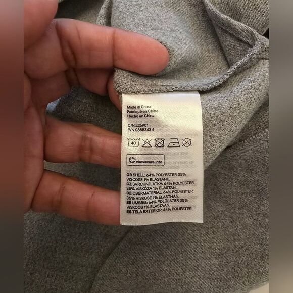 H&M Flannel Button Down Shirt In Light Gray Size Medium Oversized - Picture 5 of 11